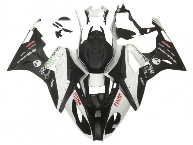 Preisgünstige BMW S1000RR Motorrad Verkleidung 2015-2016 - Weiss Matt Schwarz HP Fiamm