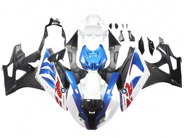 Preisgünstige BMW S1000RR Motorrad Verkleidung 2009-2014 - Weiss Blau Matt Schwarz