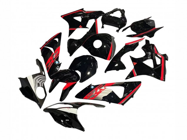 Preisgünstige BMW S1000RR Motorrad Verkleidung 2009-2014 - Rot Glanzendes Schwarz