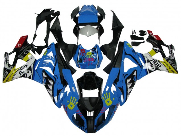 Preisgünstige BMW S1000RR Motorrad Verkleidung 2009-2014 - Weiss Blau Schwarz Gelb Hai