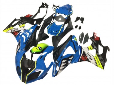 Preisgünstige BMW S1000RR Motorrad Verkleidung 2009-2014 - Blau Gelb Rot Schwarz Hai VR 46