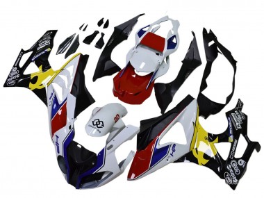 Preisgünstige BMW S1000RR Motorrad Verkleidung 2009-2014 - Weiss Rot Gelb Schwarz Castrol