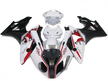 Preisgünstige BMW S1000RR Motorrad Verkleidung 2009-2014 - Weiss Rot Glanzendes Schwarz