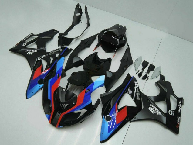 Preisgünstige BMW S1000RR Motorrad Verkleidung 2009-2014 - Blau Rot Matt Schwarz Castrol