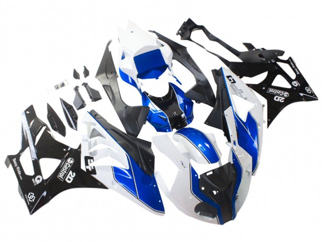 Preisgünstige BMW S1000RR Motorrad Verkleidung 2009-2014 - Weiss Blau Glanzendes Schwarz Castrol