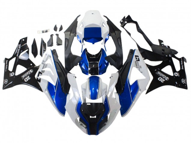 Preisgünstige BMW S1000RR Motorrad Verkleidung 2009-2014 - Weiss Blau Glanzendes Schwarz Castrol