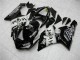 Preisgünstige Kawasaki ZX6R Motorrad Verkleidung 2005-2006 - Glanzendes Schwarz Weiss West