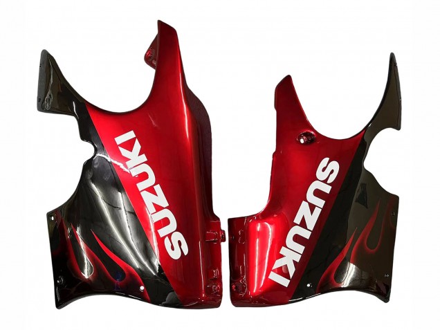 Preisgünstige Suzuki GSX600F/GSX750F Motorrad Verkleidung 2004-2006 - Glanzendes Schwarz Rot Flamme