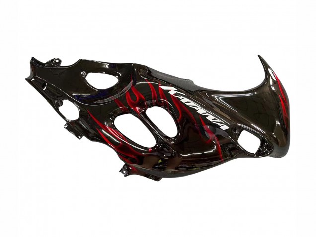 Preisgünstige Suzuki GSX600F/GSX750F Motorrad Verkleidung 2004-2006 - Glanzendes Schwarz Rot Flamme