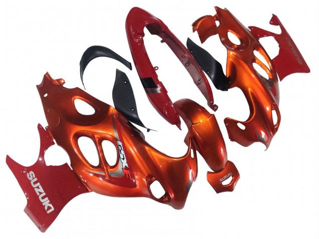 Preisgünstige Suzuki GSX600F/GSX750F Motorrad Verkleidung 2004-2006 - Burnt Orange Weiss Logo