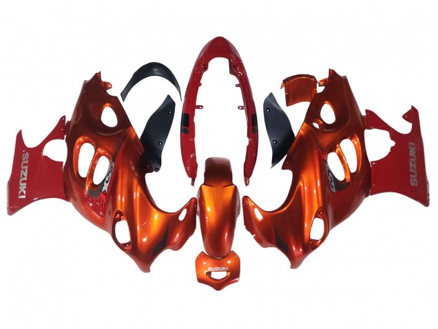 Preisgünstige Suzuki GSX600F/GSX750F Motorrad Verkleidung 2004-2006 - Burnt Orange Weiss Logo