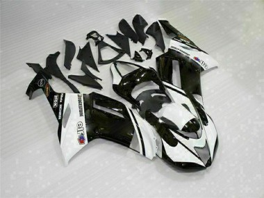 Preisgünstige Kawasaki ZX6R Motorrad Verkleidung 2007-2008 - Schwarz Weiss