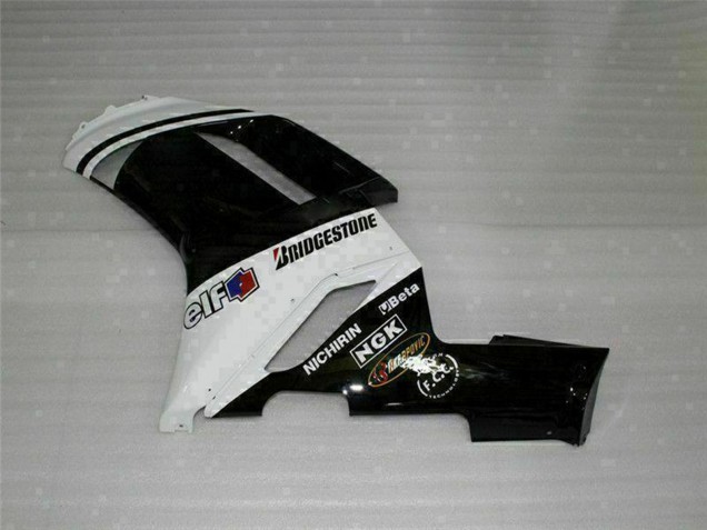 Preisgünstige Kawasaki ZX6R Motorrad Verkleidung 2007-2008 - Schwarz Weiss