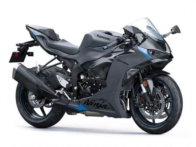 Preisgünstige Kawasaki ZX6R Motorrad Verkleidung 2023-2025 - Grau Ninja