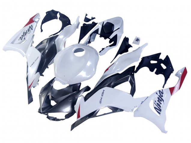 Preisgünstige Kawasaki ZX6R Motorrad Verkleidung 2023-2025 - Perl Weiss Schwarz Rot