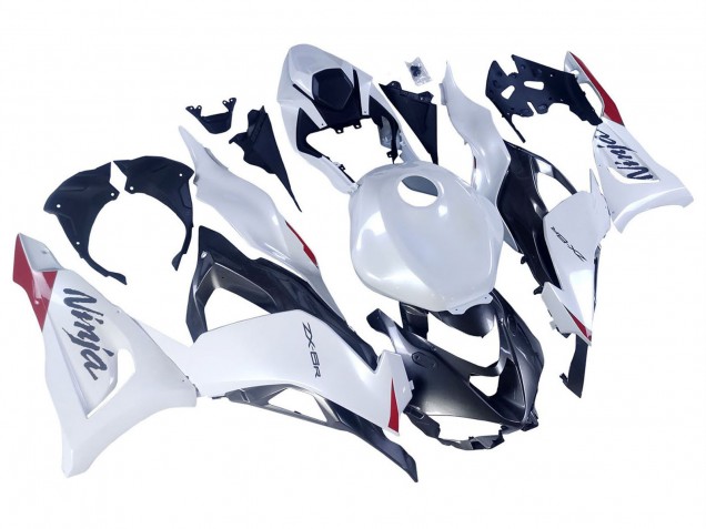 Preisgünstige Kawasaki ZX6R Motorrad Verkleidung 2023-2025 - Perl Weiss Schwarz Rot