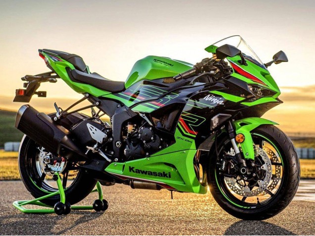 Preisgünstige Kawasaki ZX6R Motorrad Verkleidung 2023-2025 - Grun Schwarz