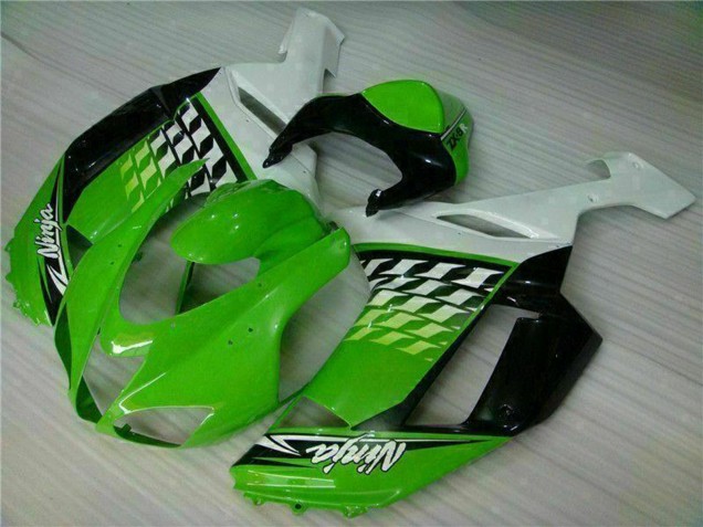 Preisgünstige Kawasaki ZX6R Motorrad Verkleidung 2007-2008 - Grun Weiss Ninja