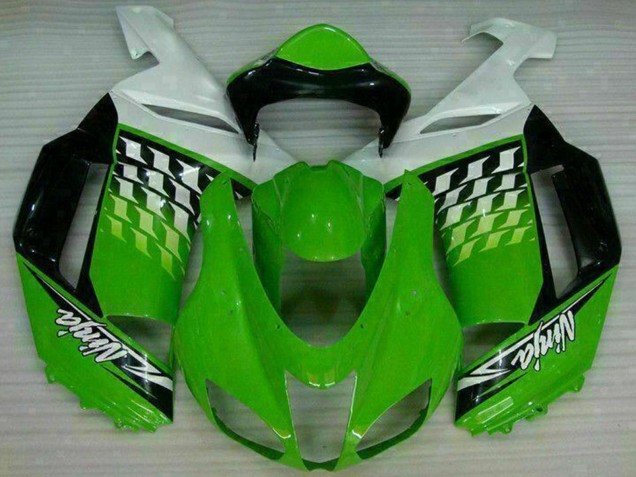 Preisgünstige Kawasaki ZX6R Motorrad Verkleidung 2007-2008 - Grun Weiss Ninja