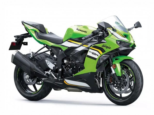 Preisgünstige Kawasaki ZX6R Motorrad Verkleidung 2023-2025 - Grun Weiss Schwarz Ninja
