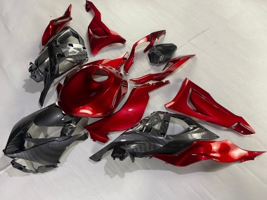 Preisgünstige Kawasaki ZX6R Motorrad Verkleidung 2023-2025 - Rot Carbonfaser