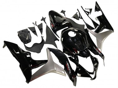 Preisgünstige Honda CBR600RR Motorrad Verkleidung Kit 2007-2008 - Silber Glanzendes Schwarz
