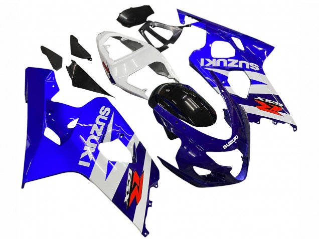 Preisgünstige Suzuki GSXR 600 / GSXR 750 Motorrad Verkleidung Kit 2004-2005 - Weiss Blau Schwarz Rot