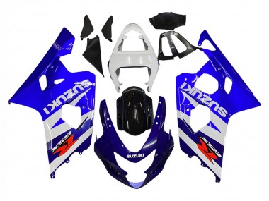 Preisgünstige Suzuki GSXR 600 / GSXR 750 Motorrad Verkleidung Kit 2004-2005 - Weiss Blau Schwarz Rot