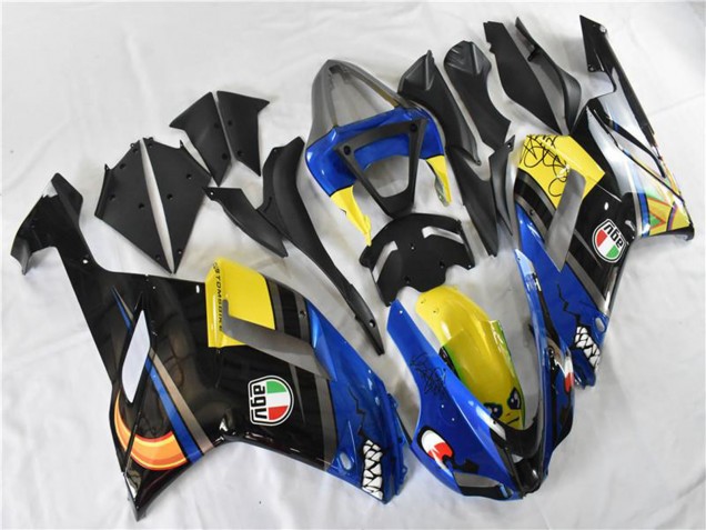 Preisgünstige Kawasaki ZX6R Motorrad Verkleidung 2007-2008 - Blau Hai