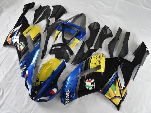 Preisgünstige Kawasaki ZX6R Motorrad Verkleidung 2007-2008 - Blau Hai