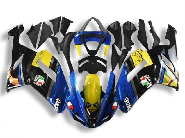 Preisgünstige Kawasaki ZX6R Motorrad Verkleidung 2007-2008 - Blau Hai
