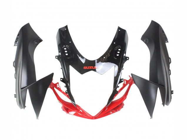 Preisgünstige Suzuki GSXR 600 / GSXR 750 Motorrad Verkleidung 2011-2024 - Schwarz Grau Rot Linie