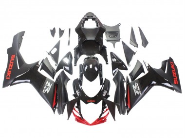Preisgünstige Suzuki GSXR 600 / GSXR 750 Motorrad Verkleidung 2011-2024 - Schwarz Grau Rot Linie