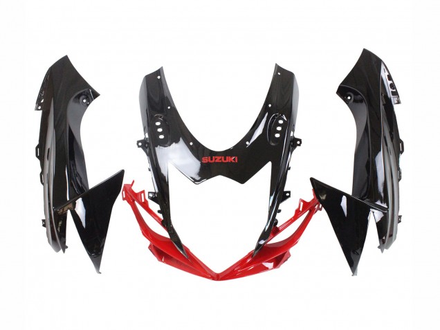Preisgünstige Suzuki GSXR 600 / GSXR 750 Motorrad Verkleidung Kit 2011-2024 - Rot Glanzendes Schwarz