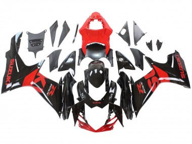 Preisgünstige Suzuki GSXR 600 / GSXR 750 Motorrad Verkleidung Kit 2011-2024 - Rot Glanzendes Schwarz