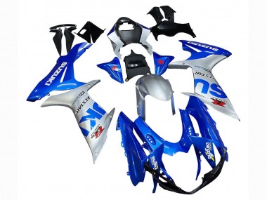 Preisgünstige Suzuki GSXR 600 / GSXR 750 Motorrad Verkleidung 2011-2024 - Blau Silber Ecstar