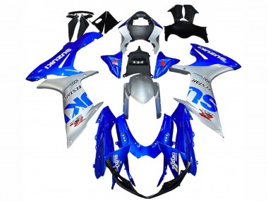 Preisgünstige Suzuki GSXR 600 / GSXR 750 Motorrad Verkleidung 2011-2024 - Blau Silber Ecstar