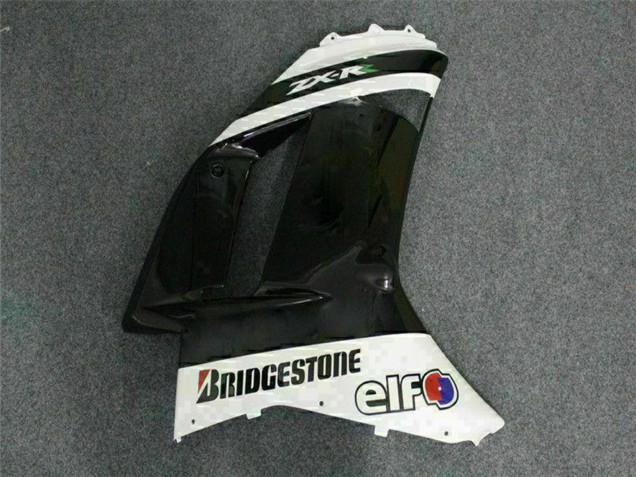Preisgünstige Kawasaki ZX6R Motorrad Verkleidung 2007-2008 - Schwarz Weiss Elf