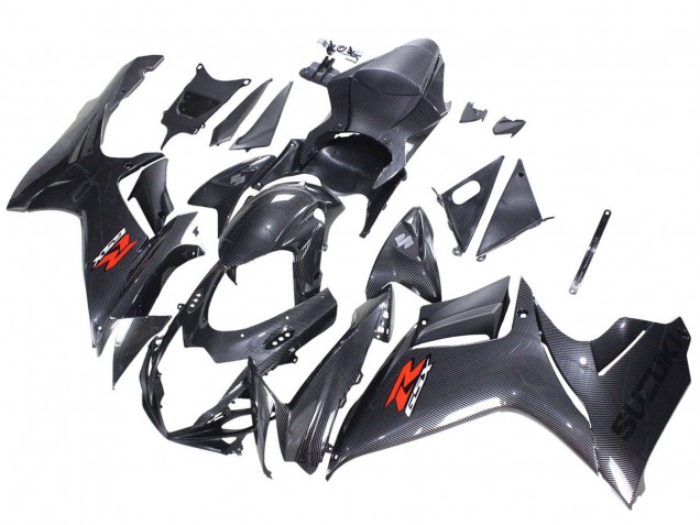 Preisgünstige Suzuki GSXR 600 / GSXR 750 Motorrad Verkleidung 2011-2024 - Schwarzes Carbonfaser Rot