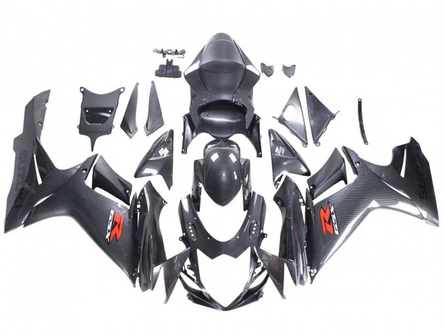 Preisgünstige Suzuki GSXR 600 / GSXR 750 Motorrad Verkleidung 2011-2024 - Schwarzes Carbonfaser Rot