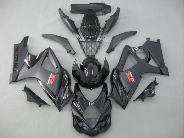 Preisgünstige Suzuki GSXR 1000 Motorrad Verkleidung 2007-2008 - Matt Schwarz Glanzendes Schwarz