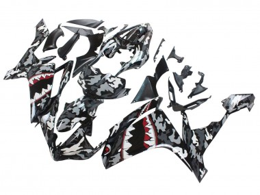 Preisgünstige Yamaha YZF 1000 R1 Motorrad Verkleidung 2007-2008 - Grau Weiss Camouflage Hai