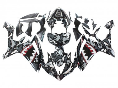 Preisgünstige Yamaha YZF 1000 R1 Motorrad Verkleidung 2007-2008 - Grau Weiss Camouflage Hai