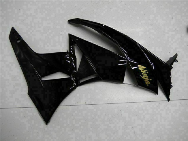 Preisgünstige Kawasaki ZX6R Motorrad Verkleidung 2009-2012 - Glanzendes Schwarz Gold Ninja