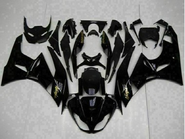 Preisgünstige Kawasaki ZX6R Motorrad Verkleidung 2009-2012 - Glanzendes Schwarz Gold Ninja