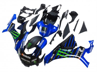 Preisgünstige Yamaha YZF 1000 R1 Motorrad Verkleidung 2015-2019 - Blau Matt Schwarz Grun Monster ENEOS