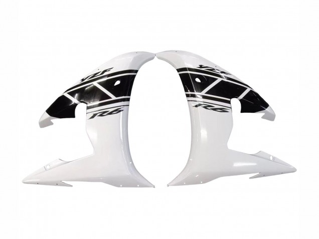 Preisgünstige Yamaha YZF R6 Motorrad Verkleidung 2003-2004 - Weiss Glanzendes Schwarz