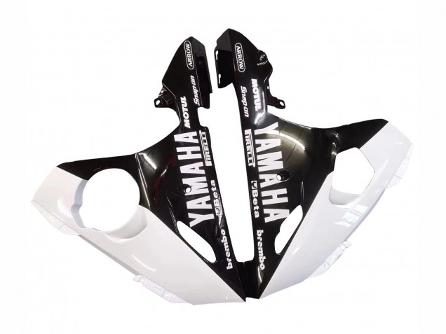 Preisgünstige Yamaha YZF R6 Motorrad Verkleidung 2003-2004 - Weiss Glanzendes Schwarz