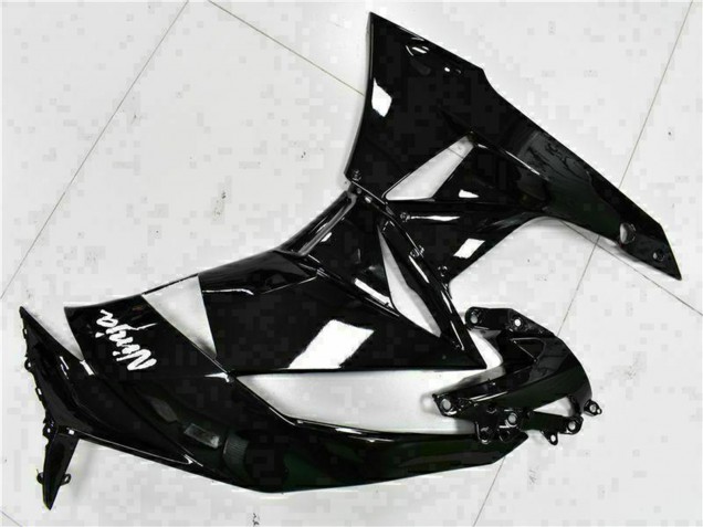Preisgünstige Kawasaki ZX6R Motorrad Verkleidung 2009-2012 - Glanzendes Schwarz Weiss Ninja