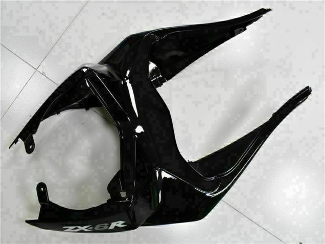 Preisgünstige Kawasaki ZX6R Motorrad Verkleidung 2009-2012 - Glanzendes Schwarz Weiss Ninja
